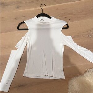 LNA White Cold Shoulder Blouse